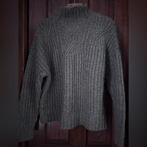 aerie funnel neck chunky ribbed sweater.